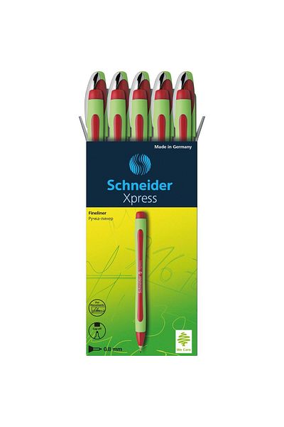 SCHNEIDER Red Fineliner Xpress 0.8 mm - Pack of 10