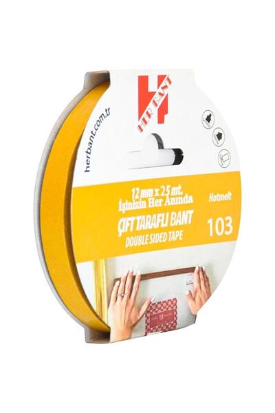 her bant Bandă dublu adezivă cu suport 12 mm x 25 metri