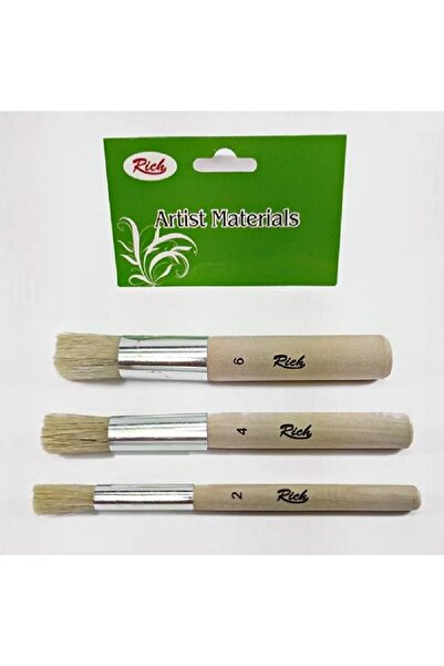 Rich Stencil Fırça Seti 3' Lü No 2 - 4 - 6 Stencil Seti