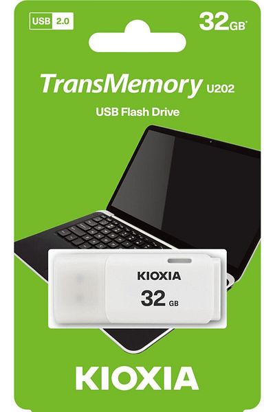 Kioxia 32GB White USB 2.0 Flash Memory 32 GB