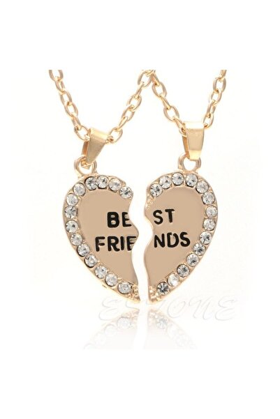 Jwl Bff Best Friend Kalpli Taşlı Kolye En Iyi Arkadaş Kalp Yap Boz 2li Kolye