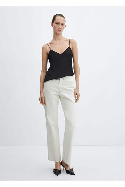 MANGO Woman Pleated Lace Blouse