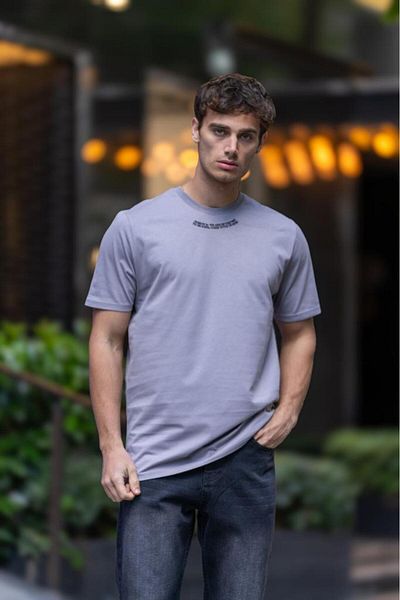 Decas Μπλουζάκι Smoked Color Oversize Crew Neck Cotton Teddy