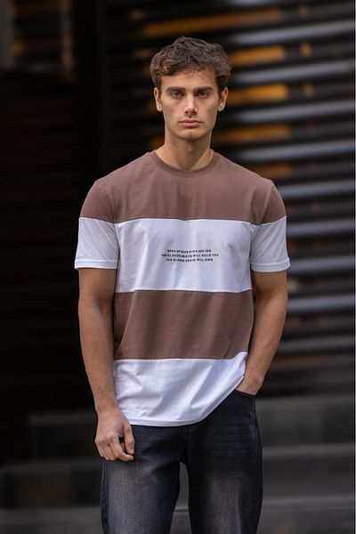 Decas Βαμβακερό μπλουζάκι Oversize - Crew Neck, Καφέ