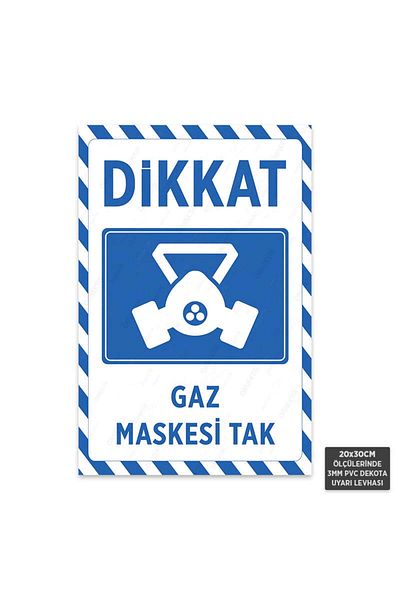 Hayal Poster U1006 - قناع الغاز يناسب علامة تحذير ديكوتا (20 × 30 سم)