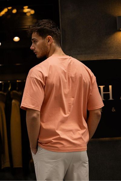 Decas Βαμβακερό μπλουζάκι GRAVEL Pink Oversize