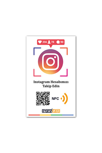 ParsVizit Instagram Takip Kartı NFC-QR