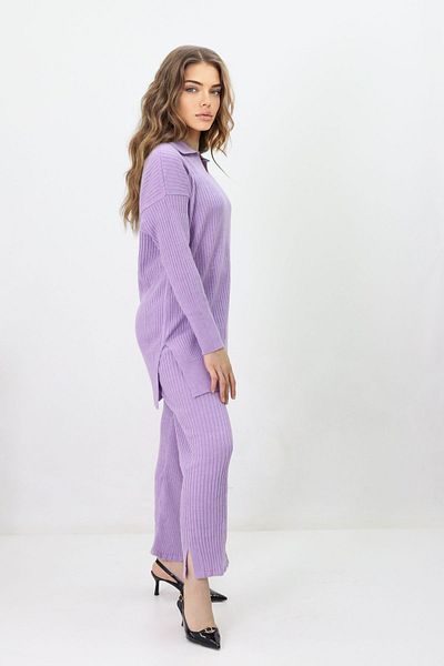 Vesshopping Corded Lilac Knitwear Set - Lower and Upper Set