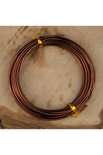 Prestij Boncuk 2 mm Copper Wire - Brown Colored, Enamel Coated Crown Flower Hobby Design Handcrafted Experimental Wire