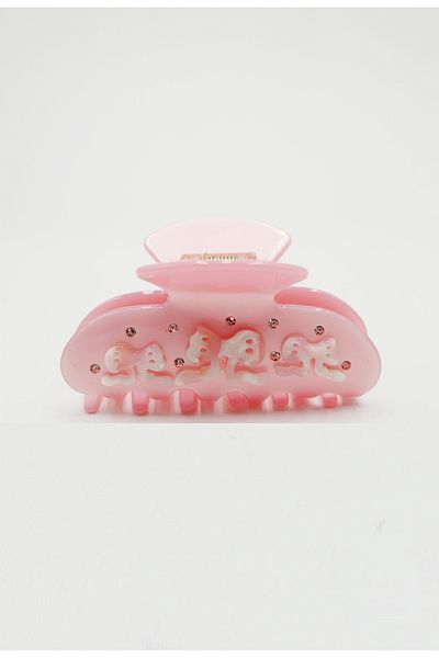 Roberta Lorenz Pink Bow Ribbon Special Rhinestoned Tight Hair Clip, Quality 8 Cm Bone Latch Buckle