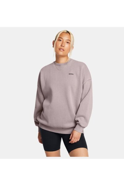 Under Armour Kadın UA Icon Heavyweight Fleece Oversized Bisiklet Yaka Sweatshirt 1386486-015