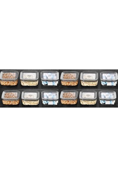 VİP AHMET Sude Square Storage Container 250 Ml X 12 Food Container 12 Pieces Set