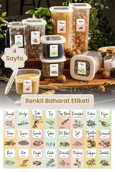 Vienev 4 Colorful Spice Labels