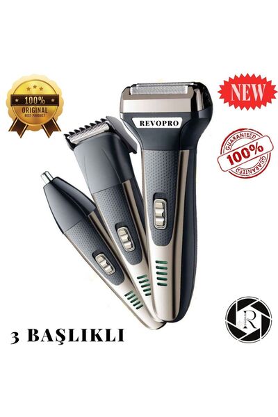 REVOPRO Yeni Model Turbo 3 In 1 Erkek Bakım Seti Saç Sakal Burun Tıraş Makinesi