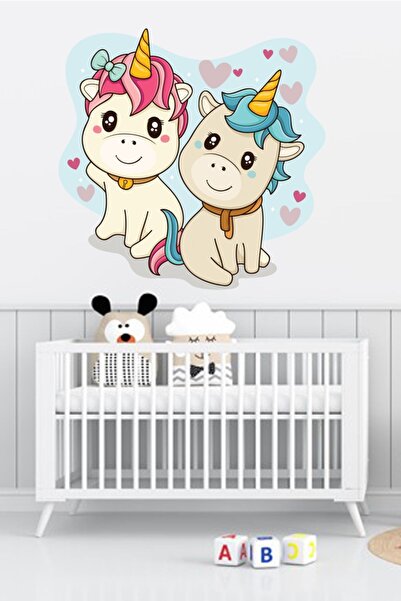 Sepet Yıldızı Дитячі наклейки на стіни «Дитячі єдинороги» 60x60 см