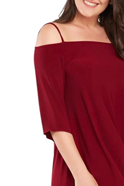 Laranor Claret Red Madonna Collar Women's Dress - Rope Strap, Day and Night Elegance 17lb9090