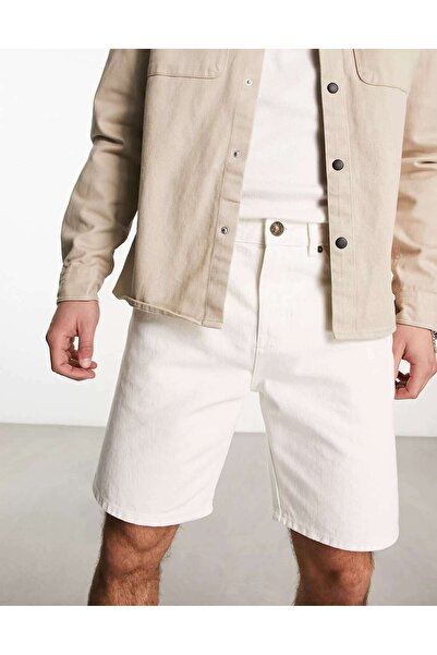 Cuqq Denim Regular Fit Beyaz Erkek Şort