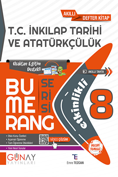 Günay Yayınları LGS 8. Sınıf Bumerang Etkinlikli T.C. İnkılap Tarihi ve Atatü...