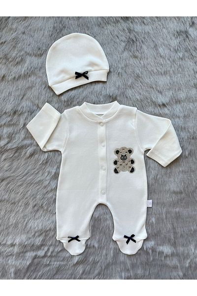 MBK GARDEN 100% Cotton Jumpsuit Set with Baby Hat