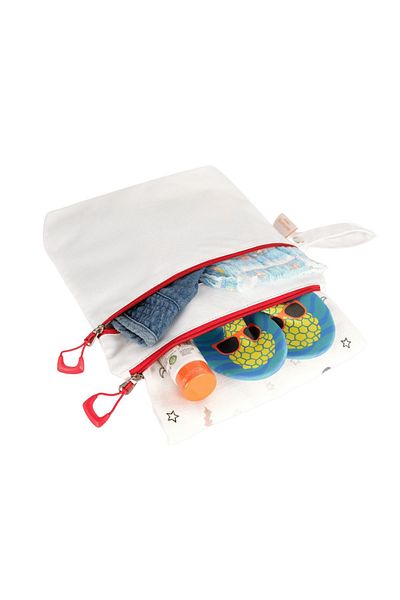 Atelier Bomonti Mami Kids White Functional Bag - Waterproof, Wet Dry and Dirty Clean for Beach Pool Nursery