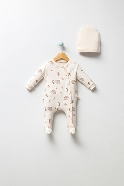 H HONEY BABY Organic Fabric Puffer Baby Romper