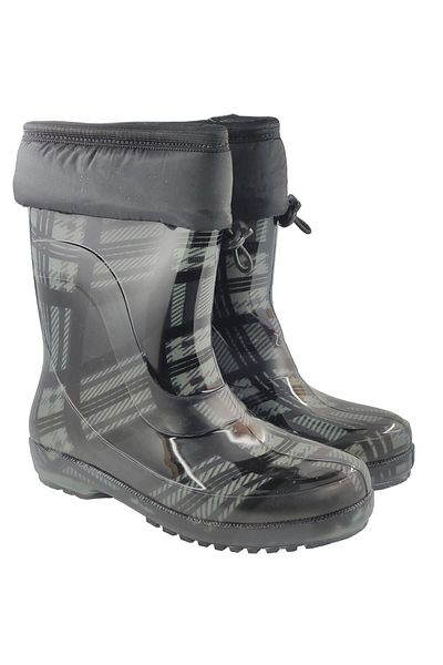 fafatara Unisex Γκρι Χρώμα Μάλλινες Καρό Business Garden Rain Snow Boots