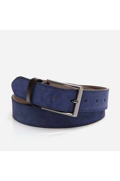 Hotiç Ανδρική ζώνη από γνήσιο δέρμα Navy Blue