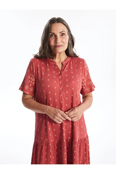 LC Waikiki LCW Grace Print rövid ujjú kihagyott galléros női ruha