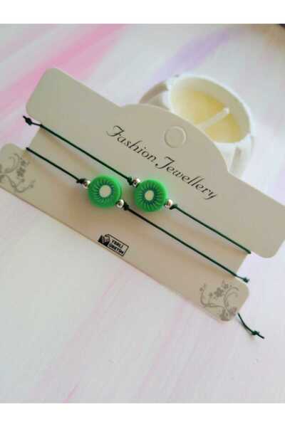 nasclaycollection سوار فيمو أخضر - مجموعة هدايا مكونة من قطعتين للأصدقاء والأ...