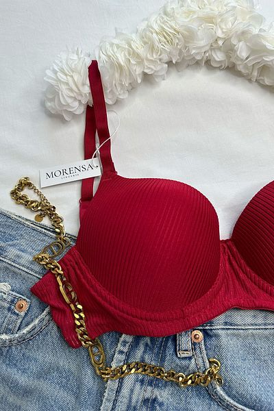 Morensa Κόκκινο σουτιέν με βασικό μοτίβο Underwire