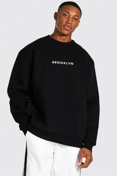 Massgai Brooklyn Design Štampano Unisex Oversize kroj Dukserica sa kapuljačom