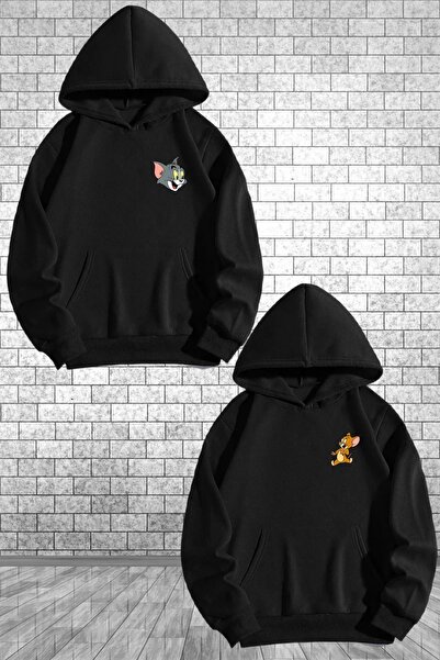 Massgai Φούτερ με κουκούλα με μοτίβο Tom and Jerry - Σετ 2 τεμαχίων συνδυασμο...