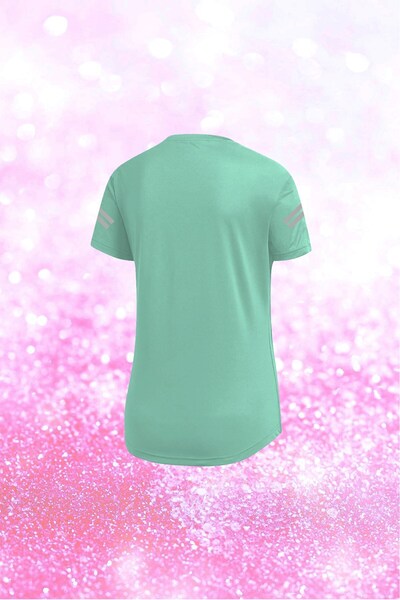 POSEIDON STORM Μεγάλο μέγεθος Γυναικείο Water Green Dri-fit Ύφασμα Απλό κοντομάνικο Άνετο μπλουζάκι 4xl-10xl