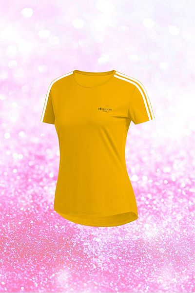 POSEIDON STORM Tricou confortabil din țesătură galbenă Dri-fit pentru femei de mărime king-size, pentru mers și alergare 4xl-10xl