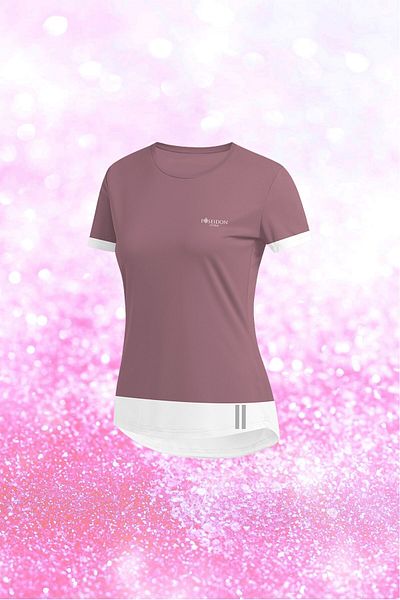 POSEIDON STORM Tricou pentru femei de mărime mare Dusty Rose Dri-fit Fabric Confortabil cu gâtul turnat pentru sport 4xl-10xl