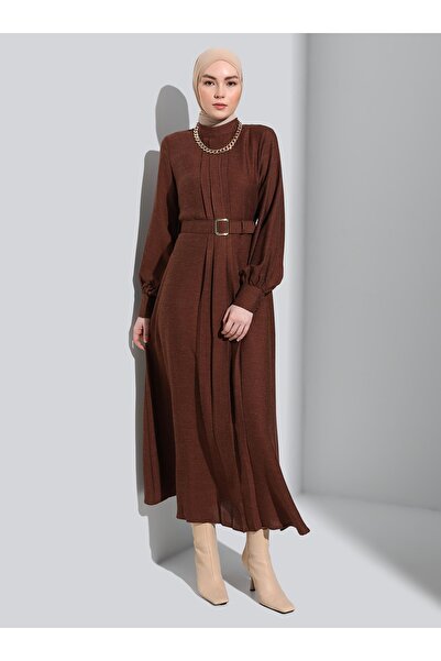Refka Refka Hijab Dress - Cappuccino and Belt Detail