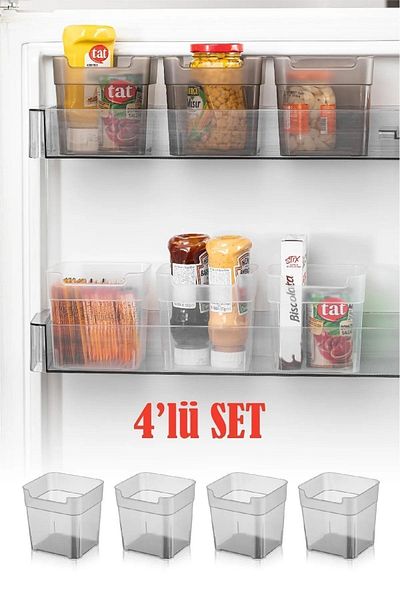 Nesto Home Mini Refrigerator Organizer Box 4 Pieces
