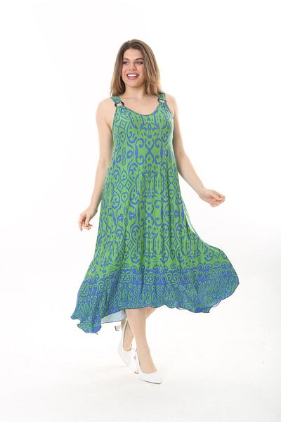 CNG MODA Large Size Buckle - Thick Strap Combed Cotton Dress