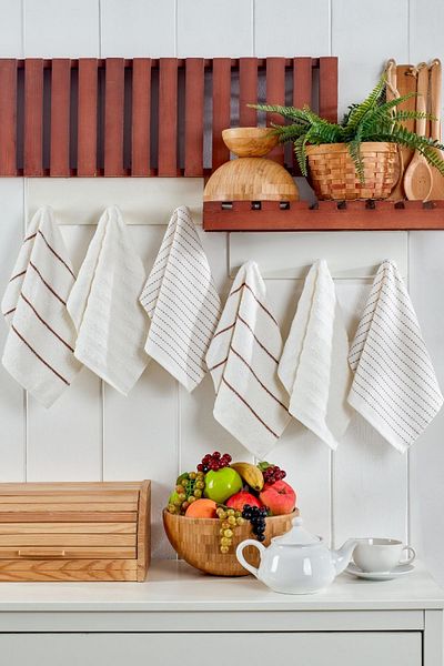 TABEA HOME Yonca Σετ 6 βαμβακερών πετσετών χεριών και προσώπου - 30x50cm Πετσέτες κουζίνας