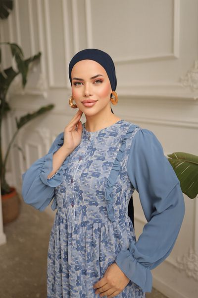 Nissra Garni Chiffon Dress - Ruffle Detailed
