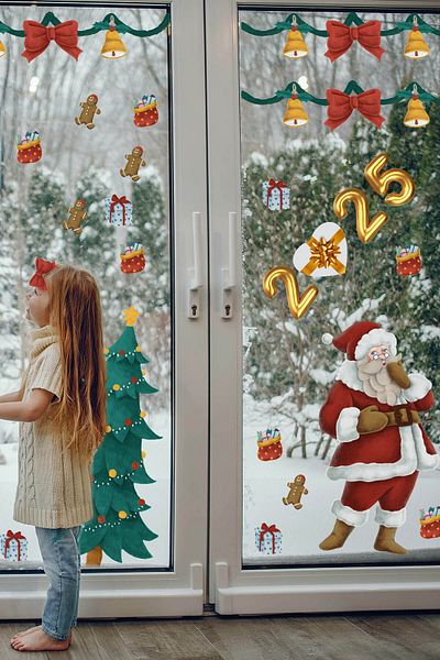 Dijitalya 2025 New Year Sticker Set - Bidirectional Transparent Wall Decoration