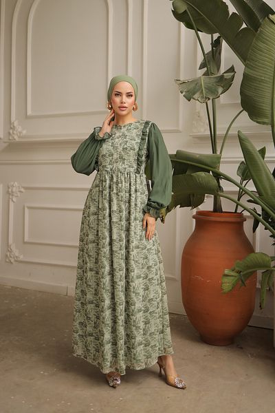 Nissra Garni Chiffon Dress - Ruffle Detailed