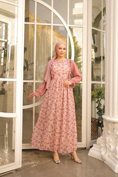 Nissra Garni Chiffon Dress - Ruffle Detailed