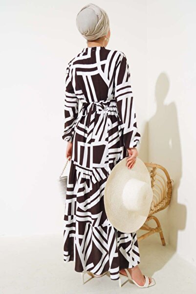 YILMAZBARMAZ Γυναικείο φόρεμα βισκόζης - ριγέ σχέδιο