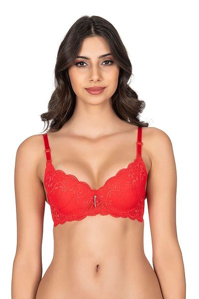 Belvü 1113 Red Lipstick Lace Hollow Luxury Bra