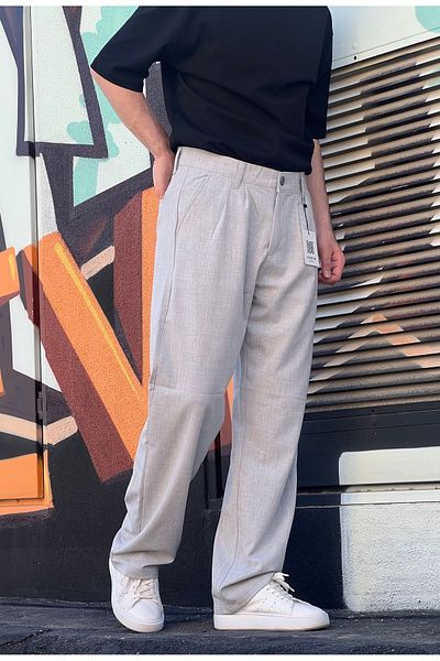 ElitWear Comfortable Fit Men's Baggy - Pleated Baggy Pants