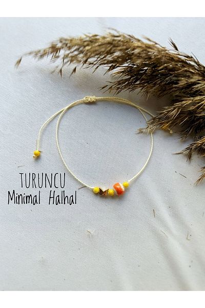 Atölye Merdiven Orange Butterfly Anklet Orange Fashion Anklet