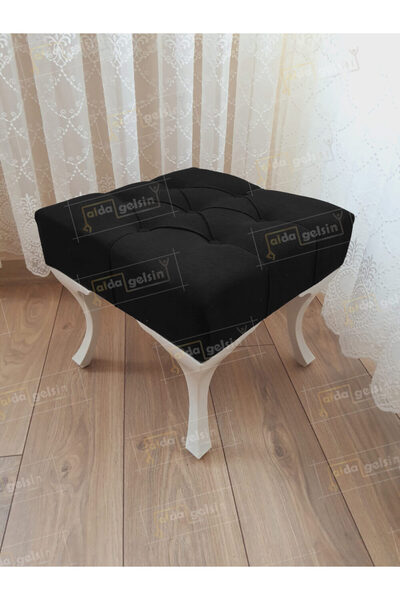 aldagelsin Kapitoneli Makyaj Pufu Ayak Ucu Puf Beyaz Ayak (45*45)