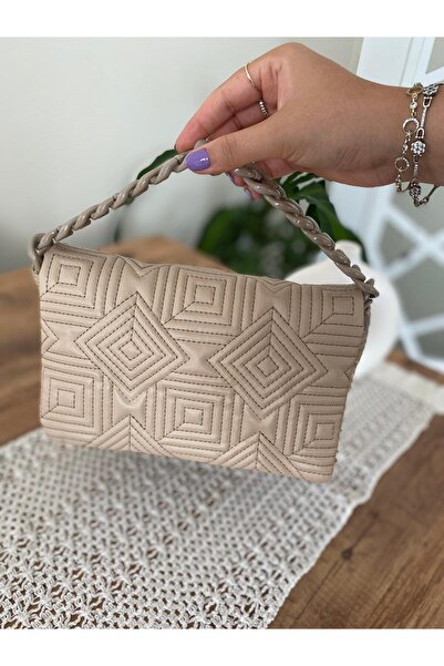 Butik Clautch Bej Kadın El Çantası