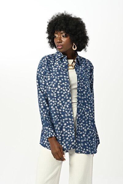 Orfeo Negro Γυναικείο πουκάμισο Oversize με σχέδιο